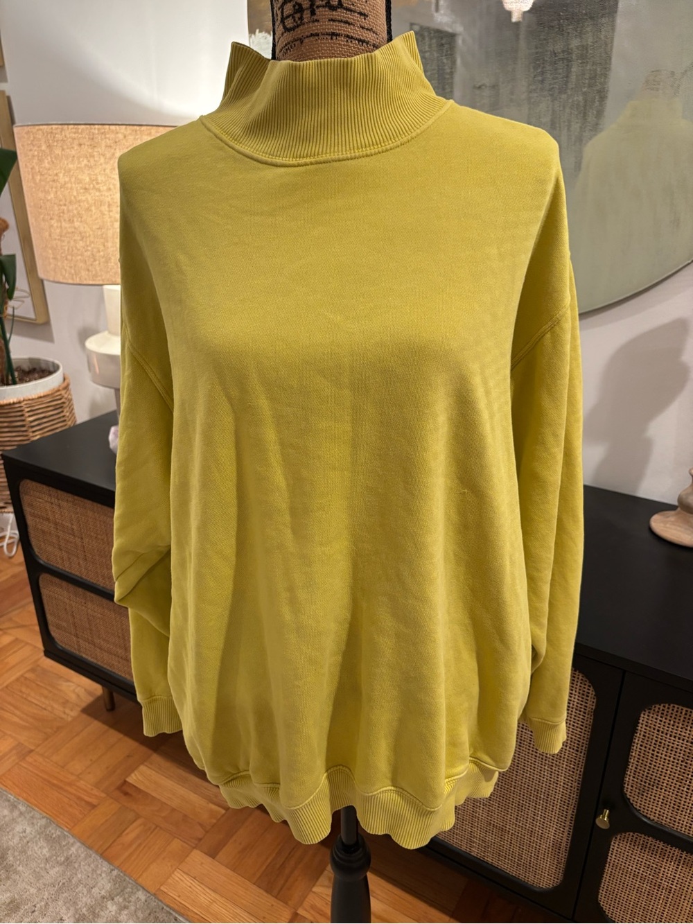 aerie Mock Neck Pullover Hoodie - Bright Yellow